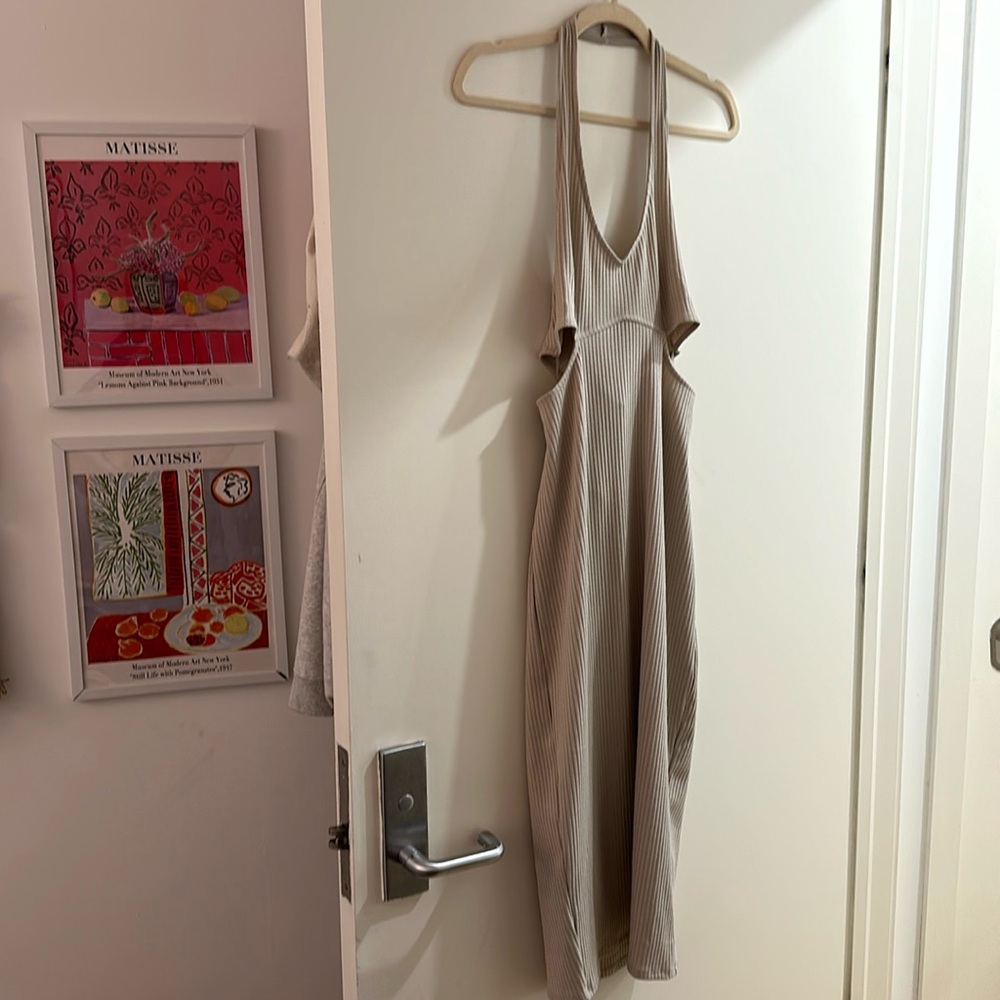 NWT h&m ribbed halter dress with side cutouts
